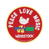 Woodstock Woven Patch: Peace Love Music (Standard)