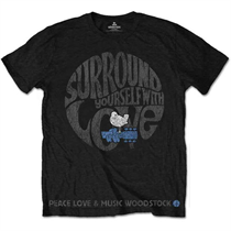 Woodstock Unisex T-Shirt: Surround Yourself (Sort)