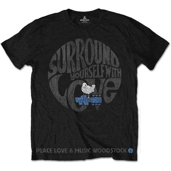 Woodstock Unisex T-Shirt: Surround Yourself (Sort)