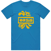 Oasis Unisex T-Shirt: Drawn Logo (Blue)