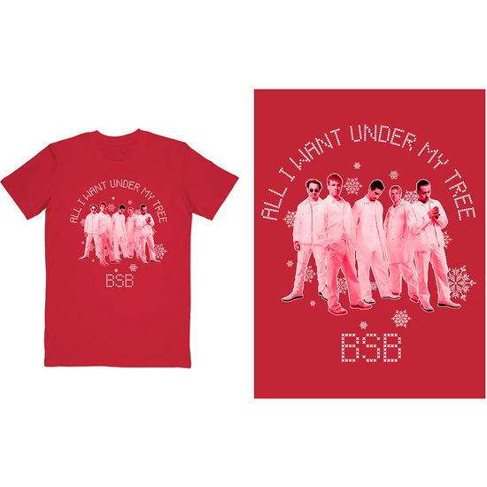 Backstreet Boys Unisex T-Shirt: All I Want Xmas (RED)