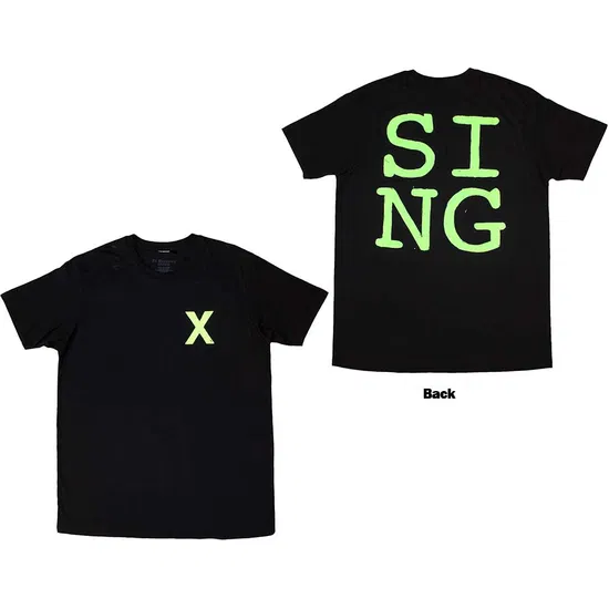 Ed Sheeran Unisex T-Shirt: Multiply Pocket - Sing (Back Print)