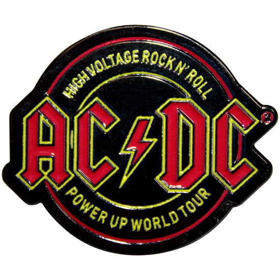 AC/DC Pin Badge: High Voltage Rock N Roll PWR-UP World Tour (Ex-Tour)