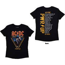 AC/DC Ladies T-Shirt: Angus Triangle PWR-UP EU Tour '24 (Back Print & Ex-Tour)