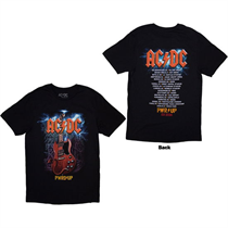 AC/DC Unisex T-Shirt: Guitar PWR-UP EU Tour '24 (Back Print & Ex-Tour)