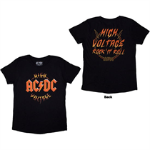 AC/DC Ladies T-Shirt: High Voltage RnR (Back Print)