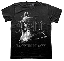 AC/DC Unisex Stone Wash T-Shirt: Back In Black Bell (Preorder)