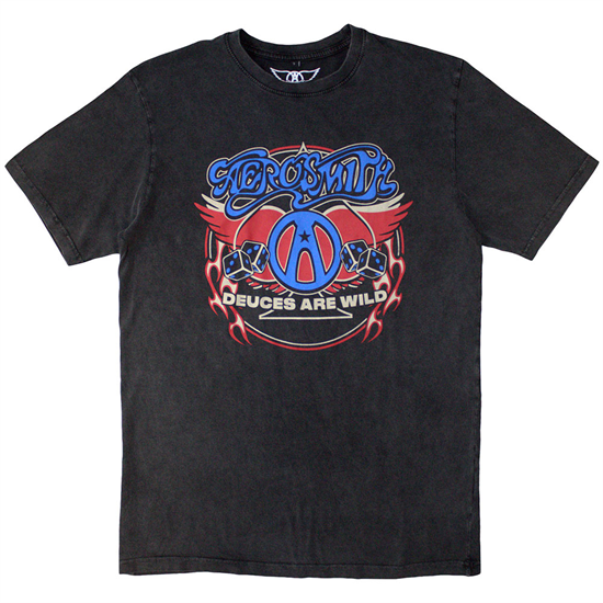 Aerosmith Unisex Stone Wash T-Shirt: Rainbow Spade Stone Wash (PREORDER)