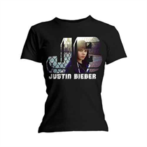 Justin Bieber Ladies T-Shirt: Photo Black (Skinny Fit)