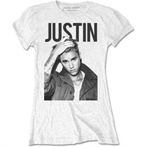 Justin Bieber Ladies T-Shirt: Bold (White)