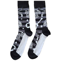 Johnny Cash Unisex Ankle Socks: Guitars 'n Guns (Str 40-45)