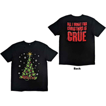 Motley Crue Unisex T-Shirt: Xmas Crue (Back Print)