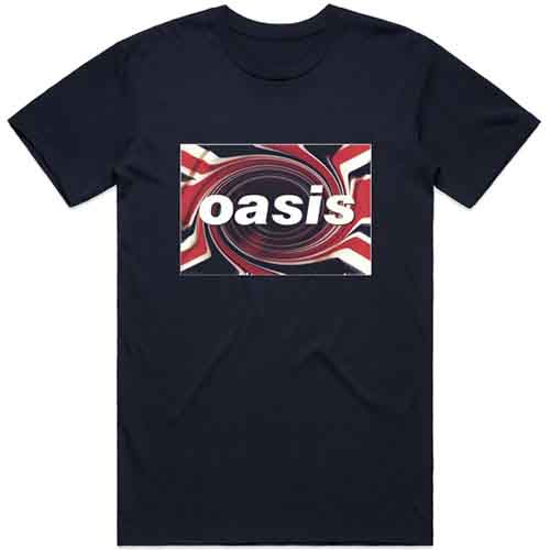 Oasis Unisex T-Shirt: Union Jack (Navy Blue)