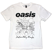 Oasis: Oasis Unisex T-Shirt: Definitely Maybe Illustration Colour (White)