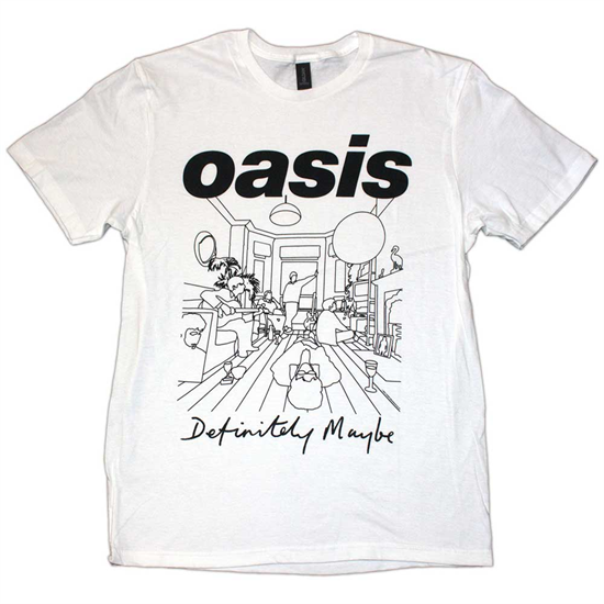 Oasis: Oasis Unisex T-Shirt: Definitely Maybe Illustration Colour (White)