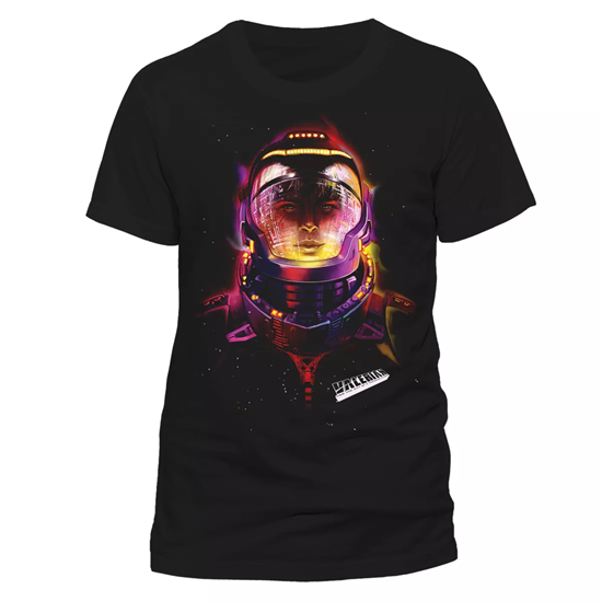 VALERIAN:  SPACE HELMET PRINT BLACK T-SHIRT